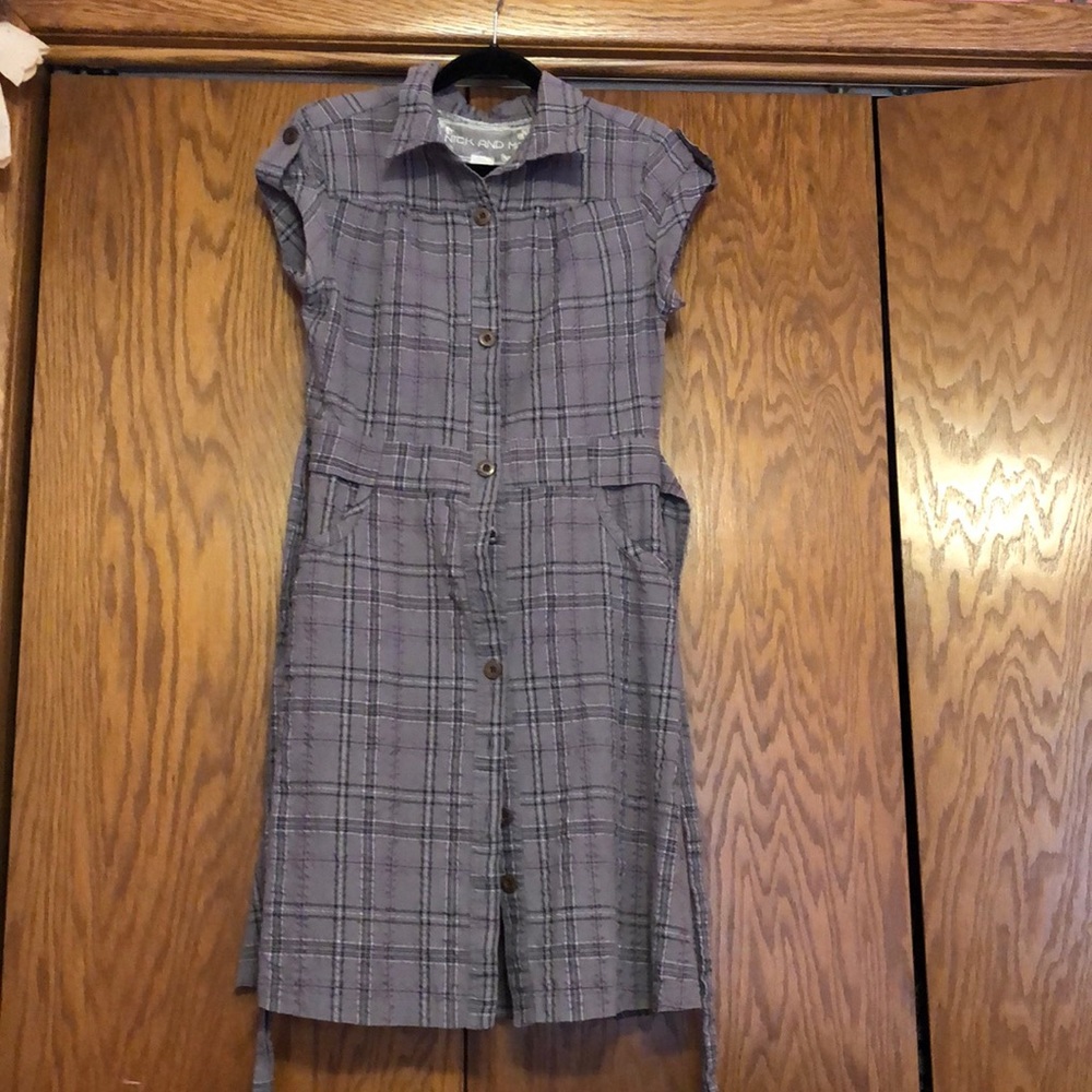 Nick and Mo Plaid button down dress
